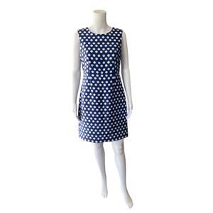 Diane Von Furstenberg Blue/White Octagon Pre-Owned Ladies Dress - Size 8